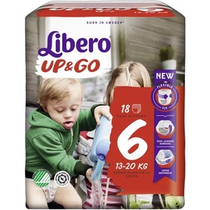 Libero Бебешки пелени гащи Libero - Up&Go 6, 18 броя (6335) - ozone