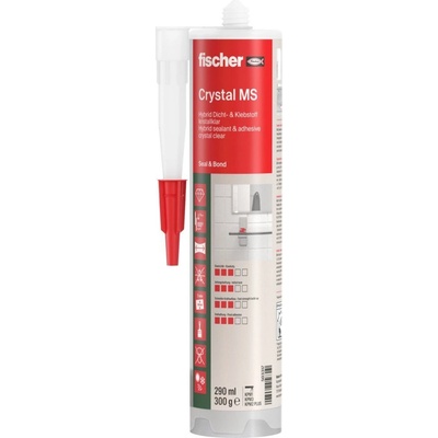 FISCHER KDC CRYSTAL lepící a těsnící víceúčelový tmel transparent 290 ml