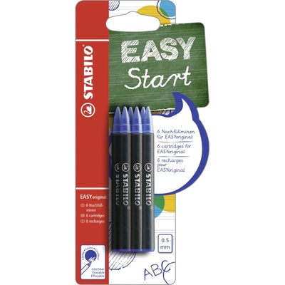 Pero STABILO EASYoriginal náplně medium 0,5mm / 6 ks modré v blistru
