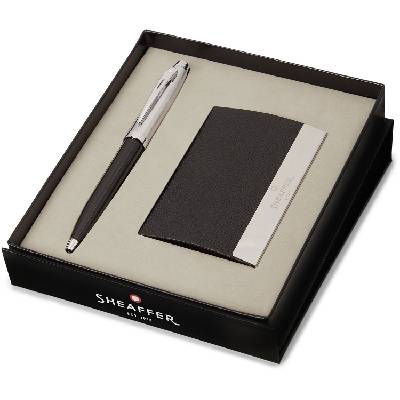Комплект химикалка Sheaffer 100 - Glossy Black, с визитник (G2933851-3)