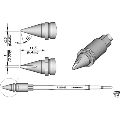 JBC R245039 – hrot ve tvaru dláta 1 × 0,5 mm