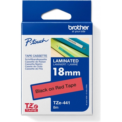 páska BROTHER TZ441 čierne písmo, červená páska Tape (18mm) (TZE441)