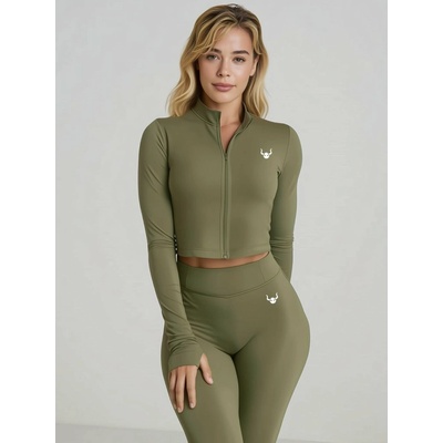 Dámsky top na zips Soft Army Green