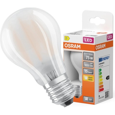 Osram LED žiarovka E27 A60 8W 75W 1055lm 2700K Warm 320° Filament STAR