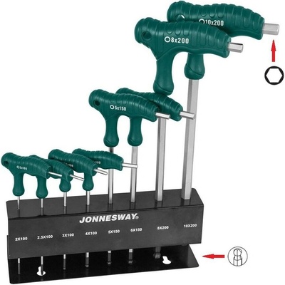 Jonnesway Sada kľúčov imbus T rukoväť a gul. 8.diel. (2-10) 11