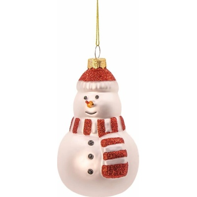 Sklenená ručne vyrobená vianočná ozdoba ø 7 cm Snowman – Sass & Belle