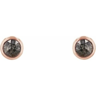 Eppi Jemné bezel náušnice so salt and pepper diamantmi Tofine E45549