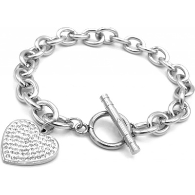 Steel Jewelry náramek krystalkové srdce NR220124