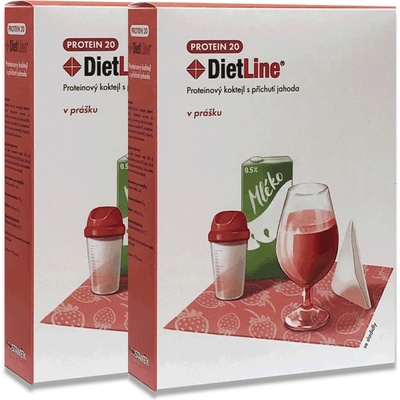 DietLine PROTEIN 20 proteinový koktejl s příchutí jahoda 6 x 25 g