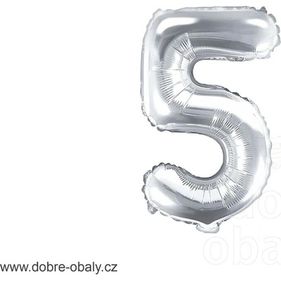Partydeco fóliový balónek číslo 35 cm 0 9 stříbrný