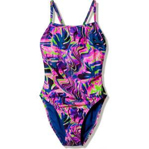 Speedo Дамски бански костюм Speedo Women's Female Printed Web Back Swimsuit - Techno Jungle / Orchid Shine - размер 42 (EU) (150-6742-0118)