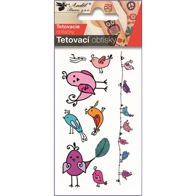 Anděl Tetovací obtisky ptáci 10,5 x 6 cm 16057