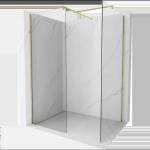 Mexen Kioto душ-стена Walk-in 145 x 120 см, прозрачна, златна - 800-145-202-50-00-120 (800-145-202-50-00-120)