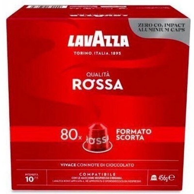 80 бр. алуминиеви кафе капсули Lavazza Rossa съвместими с Nespresso®