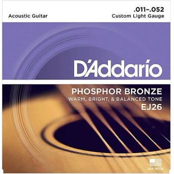 D'Addario EJ26, Струни за акустична китара 11-52, Phosphor Bronze (EJ26)