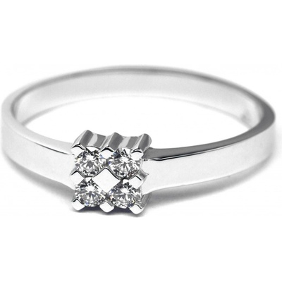 Klenoty Budín diamantový zlatý prsten z bílého zlata se čtyřmi diamanty J 28278 17