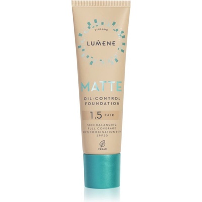 Lumene Matte Oil-Control матиращ фон дьо тен SPF 20 цвят 1, 5 Fair Beige / Fair 30ml