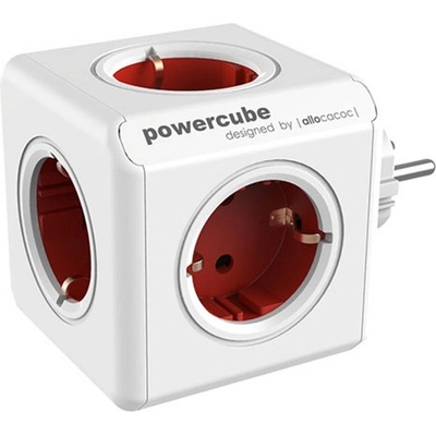 DesignNest Разклонител DesignNest - PowerCube Original 1100RD, 5 гнезда, червен (1100RD-DEORPC)