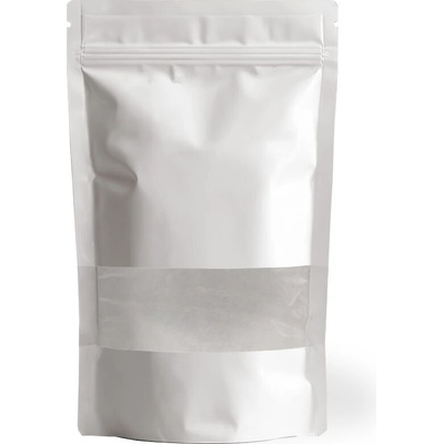 Vrecká Doypack, 250 ml, KRAFT/PET/CPP BIELE s okienkom, ZAOBLENÉ ROHY, 100 ks / bal