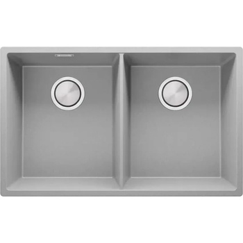 Твоят Стил Сива гранитна мивка с две корита за вграждане под плот Лондон 80 Twin 760 x 470 мм