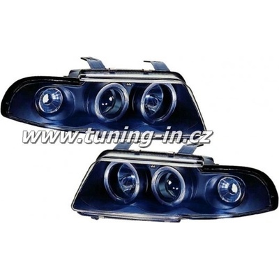 Audi A4 B5 99-01 - Přední čiré Angel Eyes projektory BLACK