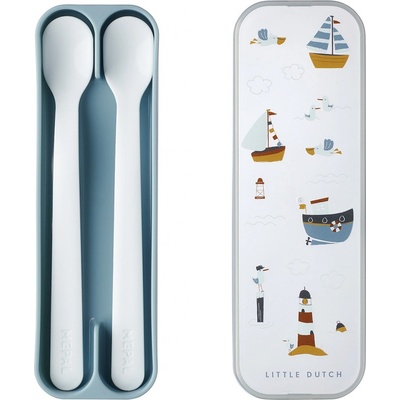 Little Dutch Lžičky 2 ks s pouzdrem Námořnický záliv