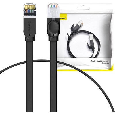 Baseus Мрежов плосък кабел Baseus RJ45, Cat. 6, 1м PCWL-B01 - черен (PCWL-B01_VZ)