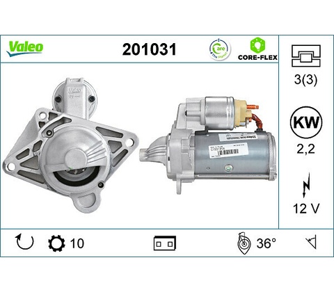 VALEO Startér VALEO CORE-FLEX 201031