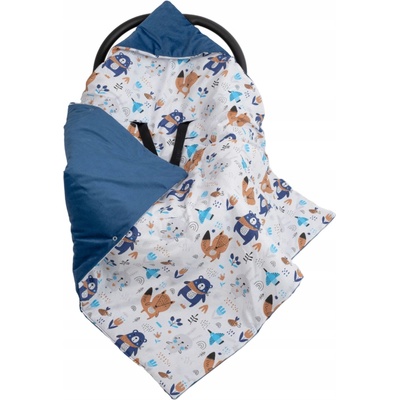 Vulpi Deka s kapucňou do autosedačky Velvet Baby lesné zvieratká