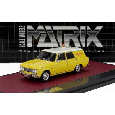 MATRIX SCALE MODELS ALFA ROMEO GIULIA SW STATION WAGON ALFA ROMEO SERVICE 1967 YELLOW WHITE 1:43