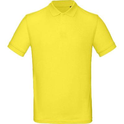 B&C Inspire Polo men pánske piqué polo tričko žlté solar
