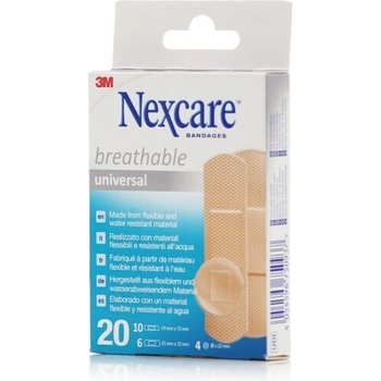 3M Пластири за рани, дишащи, 3M Nexcare Breathable Universal Plasters 20pcs