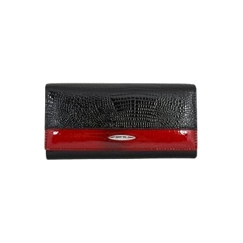 Cossroll Peněženka dámská kožená 01-5242F černá/červená