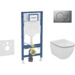 Geberit Duofix - Комплект за монтаж пред стена, тоалетна Tesi и седалка, бутон Sigma01, матов хром SANI11CD2118 (SANI11CD2118)