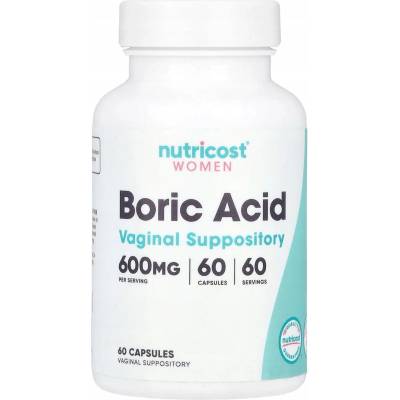 Nutricost Boric Acid, 600 mg, 60 вагинални капсули, Nutricost (67885 (586101) NC)