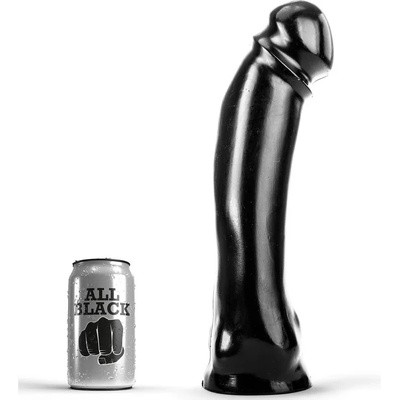 Реалистично дилдо с нежна повърхност, 33см. - All Black Dildo (D-222830)