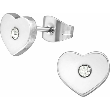Image 1 of Bijutanki Обеци от Медицинска Стомана - Сърце с Кристал