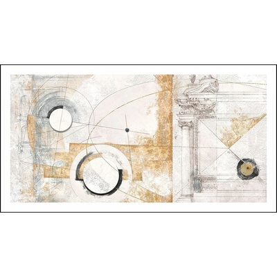 Abstraktní obraz- černá a zlatá II 1 deska 100x50