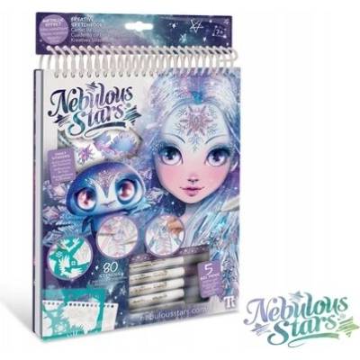 Nebulous Stars Skicár A4 pre deti SADA nálepky fixky Iceana 7+