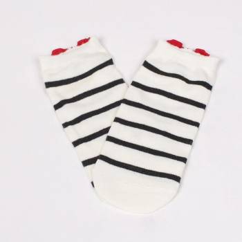 Image 1 of Детски бели чорапи с черни раирани ленти