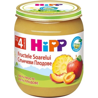 Hipp Био плодово пюре Hipp - Слънчеви плодове, 125 g (RO4224)