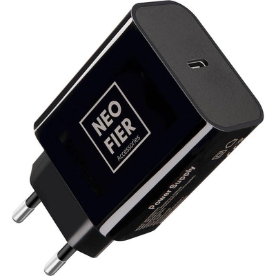 Neofier Захранване за ел. мрежа 20W с USB-C изход и технология за бързо зареждане - NeoFier Wall Charger USB-C 20W PD (черен) (NFC01B0503C)