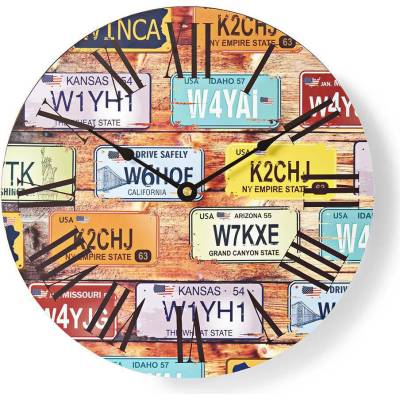 Nedis CLWA007WD30LP okrúhle nástenné hodiny s priemerom 30 cm, cestovný motív