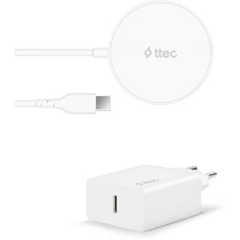 Ttec Безжично зарядно 220V ttec AirCharger M+ MagSafe с адаптер - Бяло