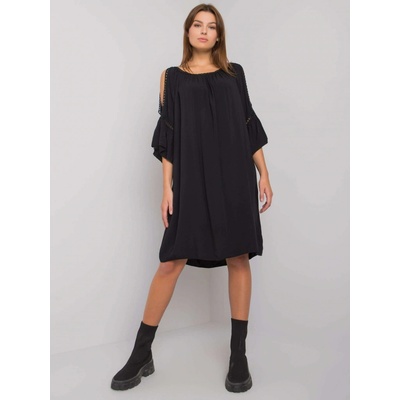 Basic dámské volné pletené šaty černé