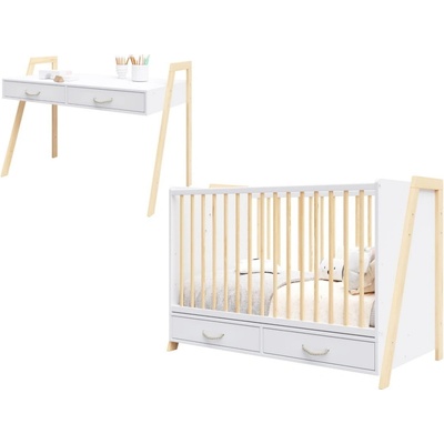 Ourbaby 2v1 crib CONE prírodná biela