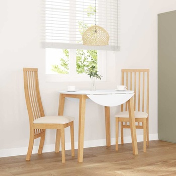 vidaXL Трапезни столове с възглавници 2 бр масивна дървесина гума (4102455)