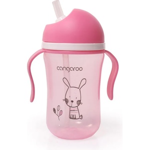 Cangaroo Чаша с пластмасова сламка Cangaroo - Розова, 300 ml (106617)