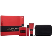 Mauboussin Pour Lui In Red EDP 100 ml + sprchovací gél 75 ml + EDP 20 ml + taška na rameno