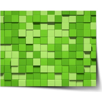 Sablio Plagát Green Blocks 3D - 60x40 cm